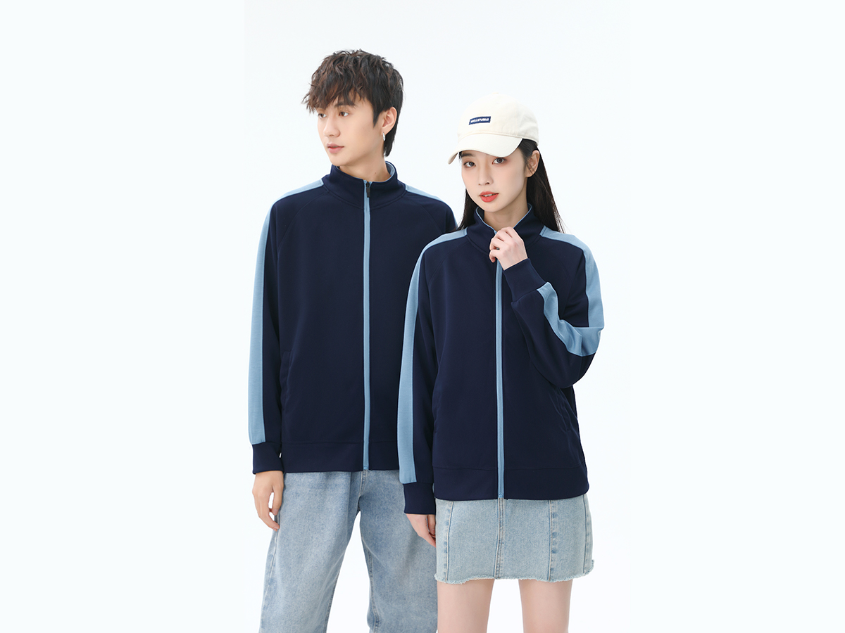 撞色立領衛(wèi)衣定制