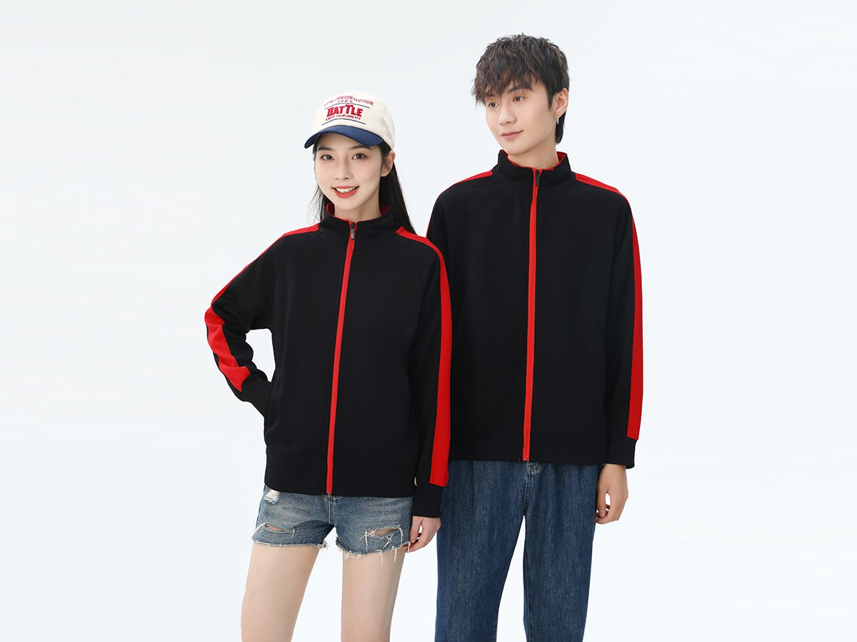 撞色立領衛(wèi)衣定制